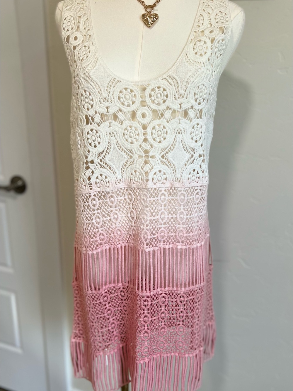 Crochet Ombre Fringe Swimsuit Cover Up Dress🌷